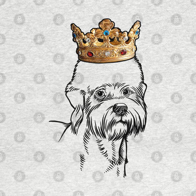 Dandie Dinmont Terrier Dog King Queen Wearing Crown by millersye
